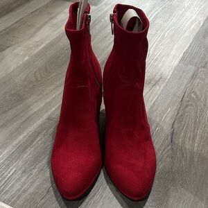 Marc Fisher Red Suede Boots 9.5 NWOB